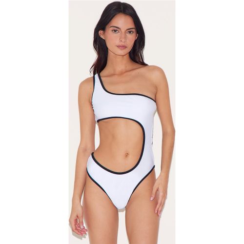 Maillot de bain découpé à épaule unique et lisérés contrastants - PrettyLittleThing - Modalova