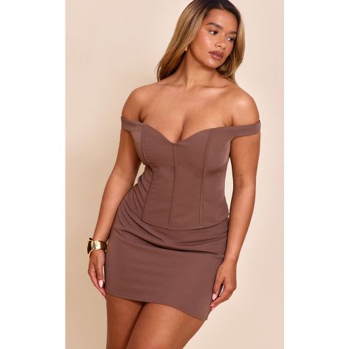 Shape Top corset structuré à col bardot en coeur - PrettyLittleThing - Modalova