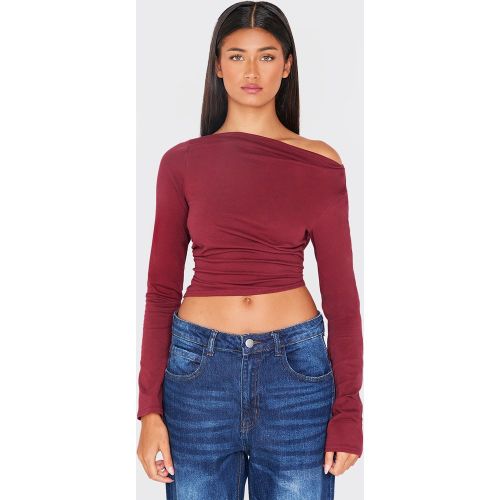 Top long en coton à épaules asymétriques - PrettyLittleThing - Modalova