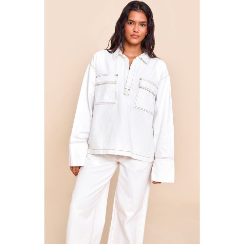 Chemise oversize en jean à poches | Taille 38 - PrettyLittleThing - Modalova