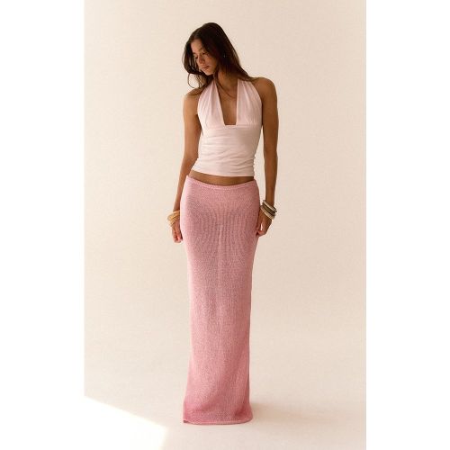 Jupe longue en maille tricot à sequins | Taille Large - PrettyLittleThing - Modalova