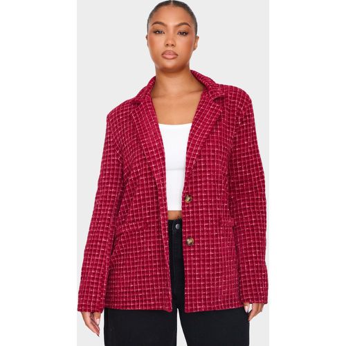 Plus Blazer en maille bouclée à carreaux - PrettyLittleThing - Modalova