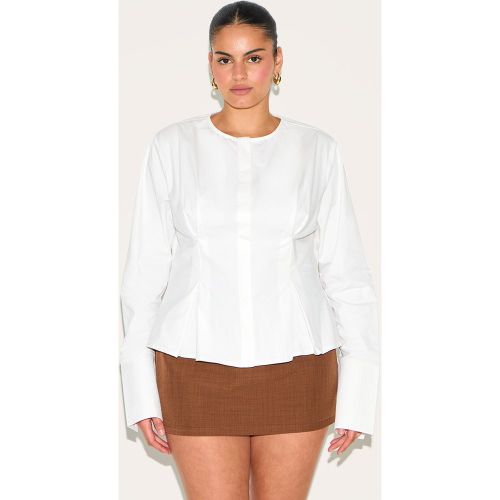 Plus Chemise en coton plissée à manches longues - PrettyLittleThing - Modalova