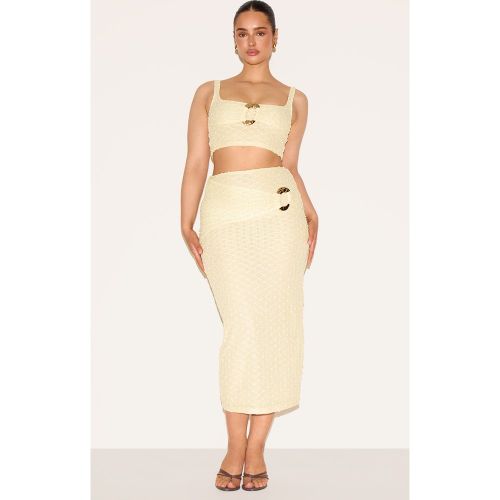 Shape Jupe mi-longue texturée à anneau doré martelé - PrettyLittleThing - Modalova