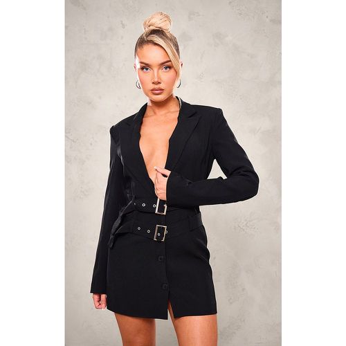 Robe blazer de tailleur tissée à double ceinture - PrettyLittleThing - Modalova