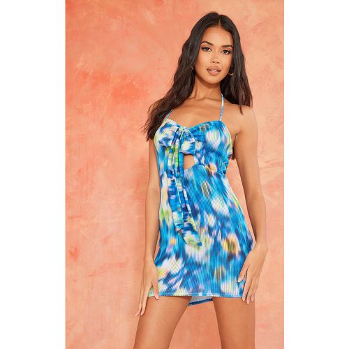 Robe moulante côtelée à imprimé tie & dye et bretelles nouées - PrettyLittleThing - Modalova