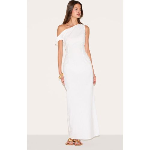 Robe Longue Blanche à Nœud d'Épaule - PrettyLittleThing - Modalova
