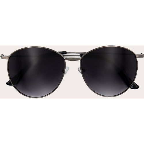 Lunettes de soleil rondes à monture en métal et verres dégradés - PrettyLittleThing - Modalova