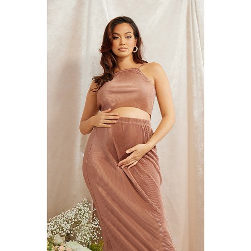 Maternité Crop top de grossesse plissé à bretelles - PrettyLittleThing - Modalova