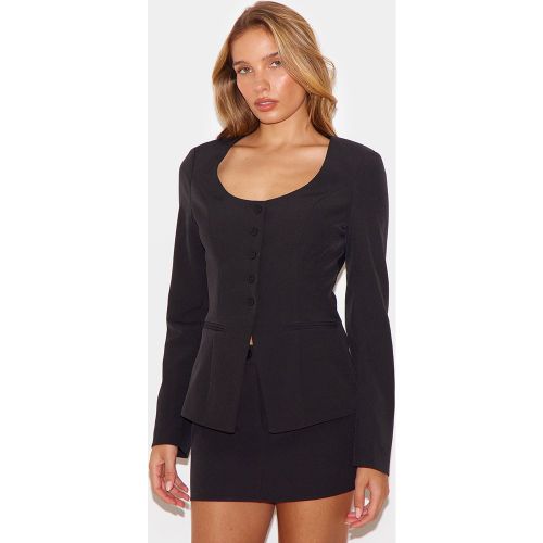 Blazer Croisé en Tissu Façonné - PrettyLittleThing - Modalova