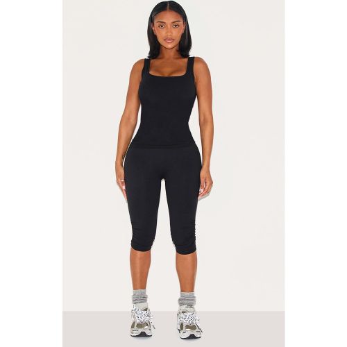 Shape Pantalon capri de sport froncé sur les côtés à taille haute - PrettyLittleThing - Modalova