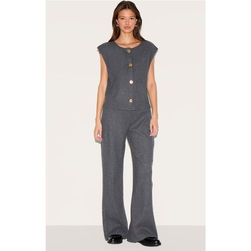 Pantalon droit côtelé brossé à taille basse - PrettyLittleThing - Modalova