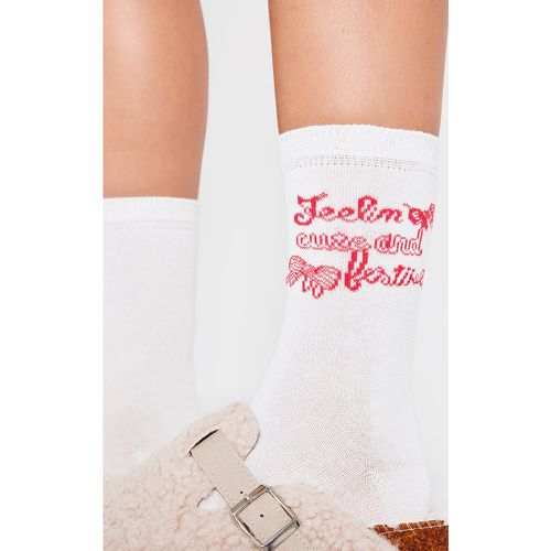 Lot de 3 paires de chaussettes imprimé "Feelin' Festive" - PrettyLittleThing - Modalova