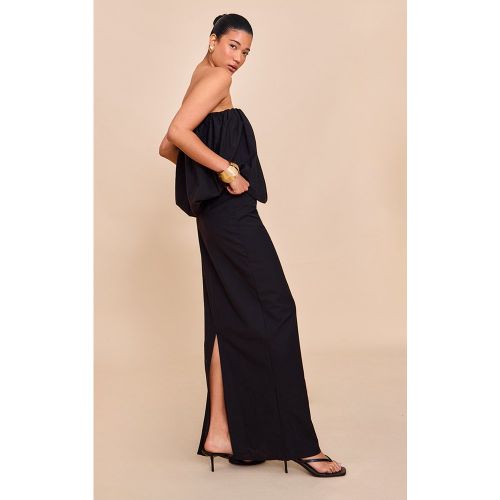 Jupe trapèze longue noire, Noir - PrettyLittleThing - Modalova