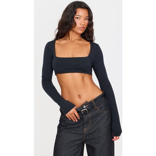 Crop top en jersey à contours et col carré - PrettyLittleThing - Modalova