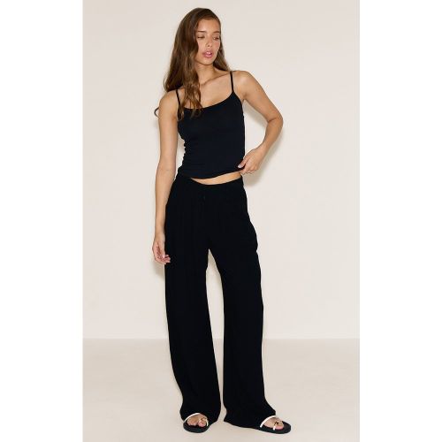 Pantalon de tailleur ample en effet lin - PrettyLittleThing - Modalova