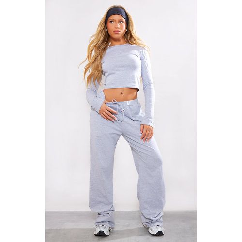 Pantalon large en coton et jersey gris cendré - PrettyLittleThing - Modalova