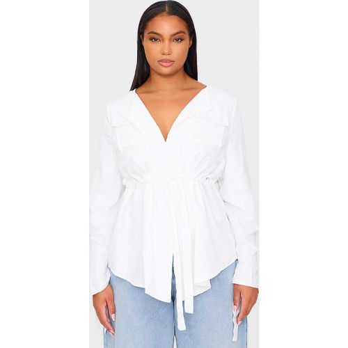 Plus Chemise cargo en suédine blanche et taille froncée - PrettyLittleThing - Modalova