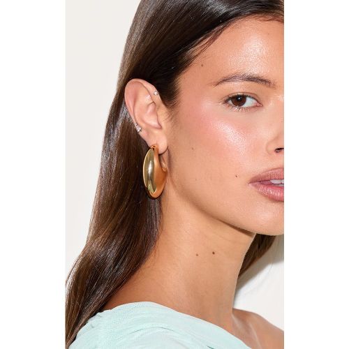 Boucles d'oreilles créoles épaisses plates lisses - PrettyLittleThing - Modalova
