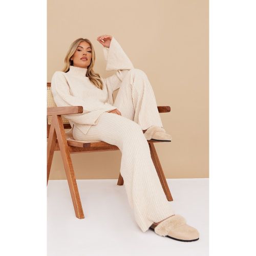 Pantalon large en maille tricot côtelée luxe - PrettyLittleThing - Modalova