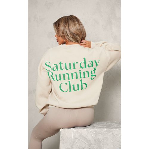Pull en sweat à imprimé Saturday Running Club - PrettyLittleThing - Modalova