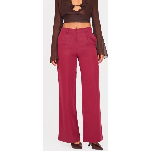 Pantalon droit en peau de pêche - PrettyLittleThing - Modalova