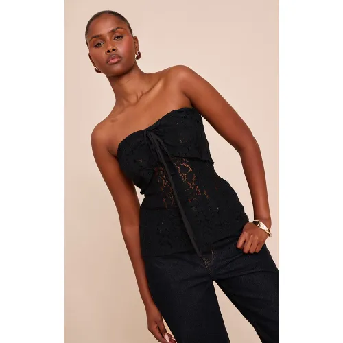 Top bustier long ajusté en dentelle - PrettyLittleThing - Modalova