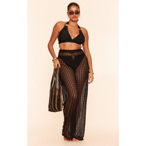 Plus Pantalon de plage large en maille style crochet à taille basse - PrettyLittleThing - Modalova