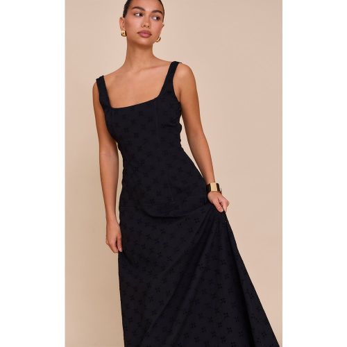 Robe longue brodée à détail corset - PrettyLittleThing - Modalova