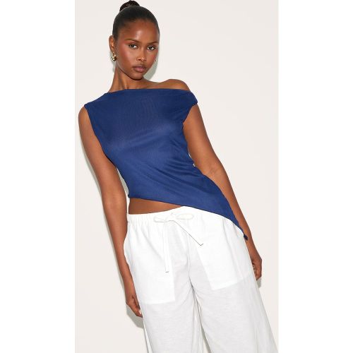Top en mesh à col asymétrique - PrettyLittleThing - Modalova