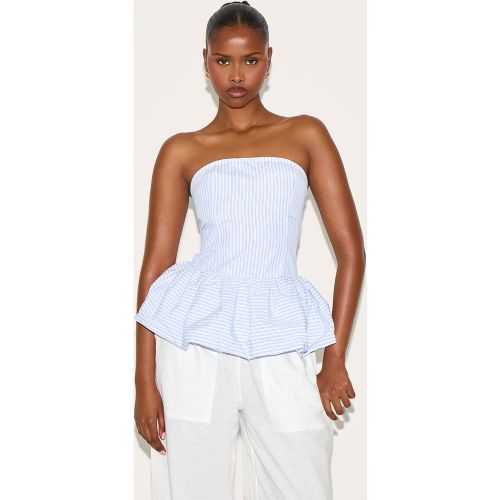 Top bustier bouffant à rayures - PrettyLittleThing - Modalova