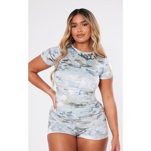 Shape T-shirt moulant long imprimé camouflage - PrettyLittleThing - Modalova