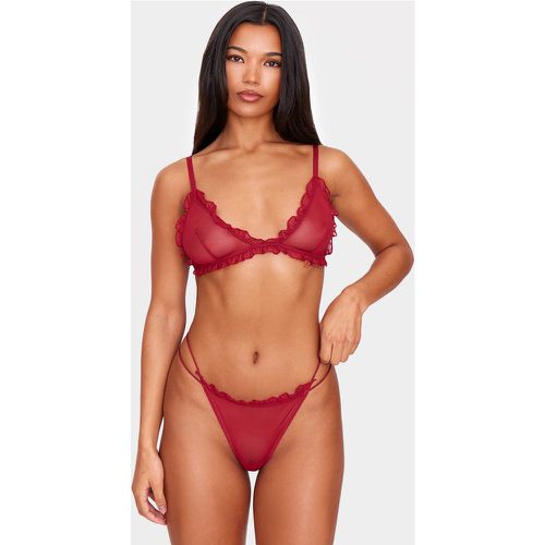 Ensemble de lingerie en mesh à volants - PrettyLittleThing - Modalova