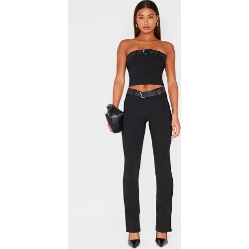 Pantalon flare skinny tissé stretch à ceinture - PrettyLittleThing - Modalova