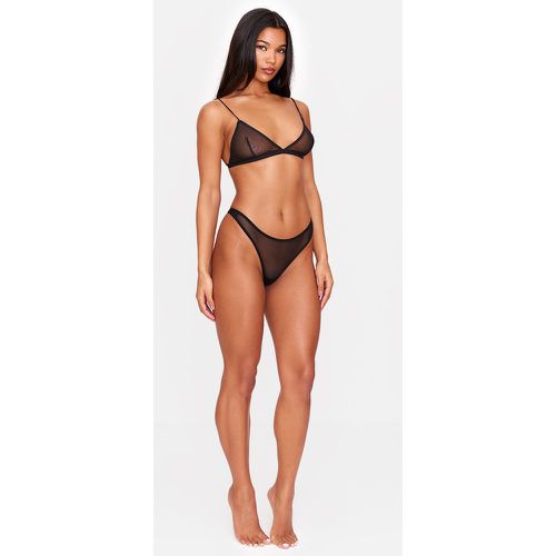 String basique en mesh noir, Noir - PrettyLittleThing - Modalova