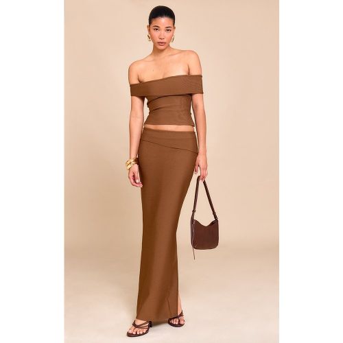 Jupe de tailleur longue bandage en maille tricot à détail replié - PrettyLittleThing - Modalova