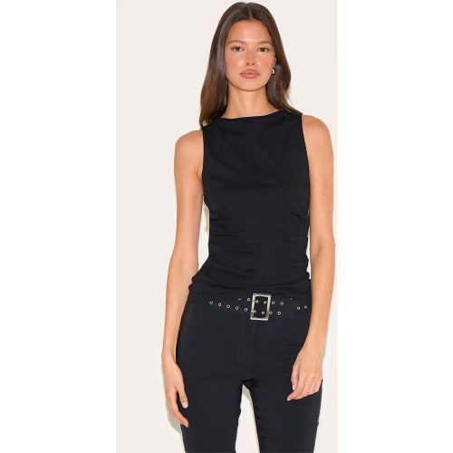 Top en maille fine sans manches à col montant - PrettyLittleThing - Modalova