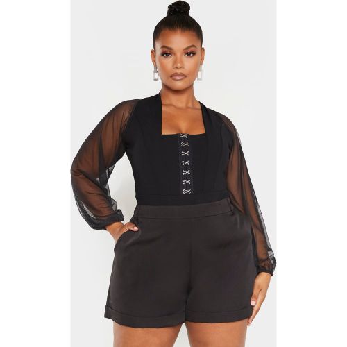 Plus Body à oeillets et manches en mesh | Taille 58 - PrettyLittleThing - Modalova