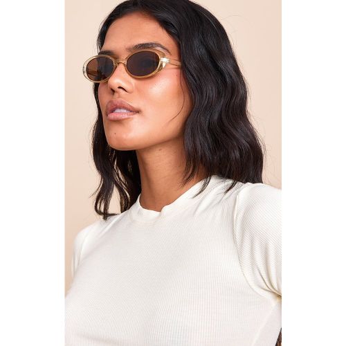 Lunettes de soleil rondes cristallisées - PrettyLittleThing - Modalova