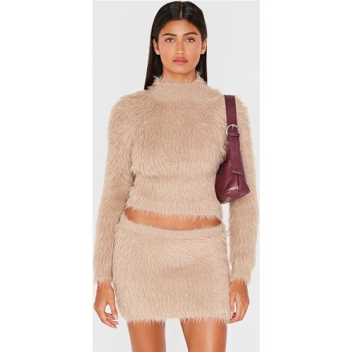 Top en maille tricot duveteuse à col haut - PrettyLittleThing - Modalova