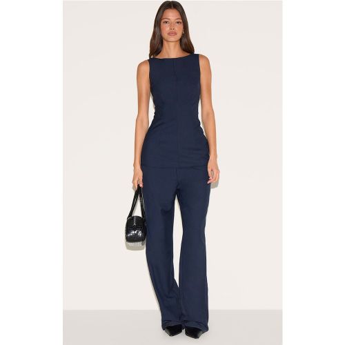 Combinaison de tailleur tissée bleu à col bateau et buste long - PrettyLittleThing - Modalova