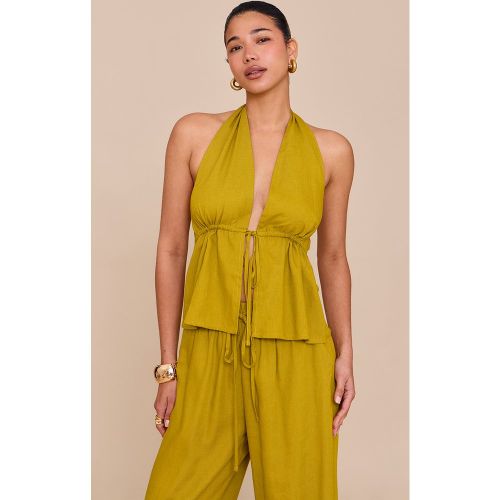 Top long effet lin profond à taille nouée - PrettyLittleThing - Modalova