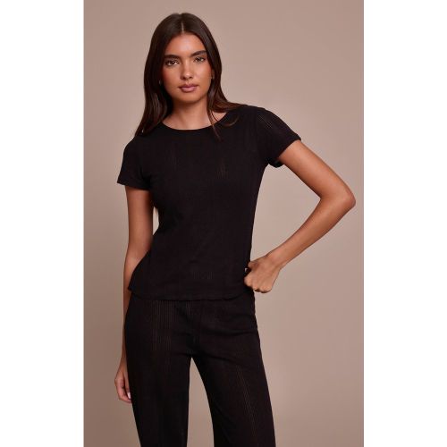 T-shirt long ajusté en maille pointelle | Taille 38 - PrettyLittleThing - Modalova