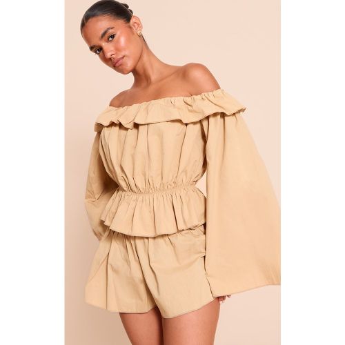 Mini short fluide en coton tissé | Taille 38 - PrettyLittleThing - Modalova