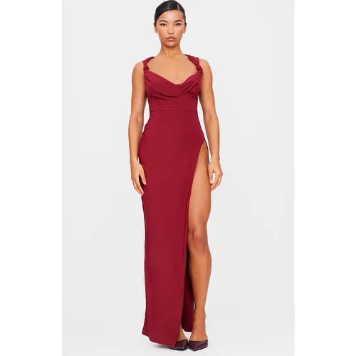 Robe longue doublée drapée à détail noué - PrettyLittleThing - Modalova