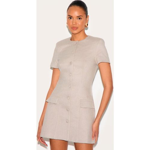 Mini robe de tailleur à chevrons et manches courtes - PrettyLittleThing - Modalova