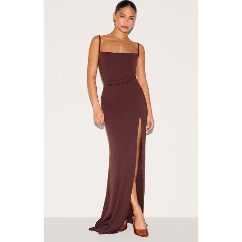 Petite Robe longue en jersey fendue à contours - PrettyLittleThing - Modalova