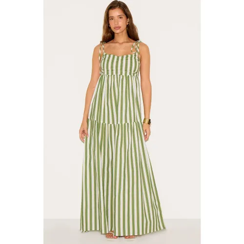Robe longue rayée à bretelles fines et dos échancré - PrettyLittleThing - Modalova