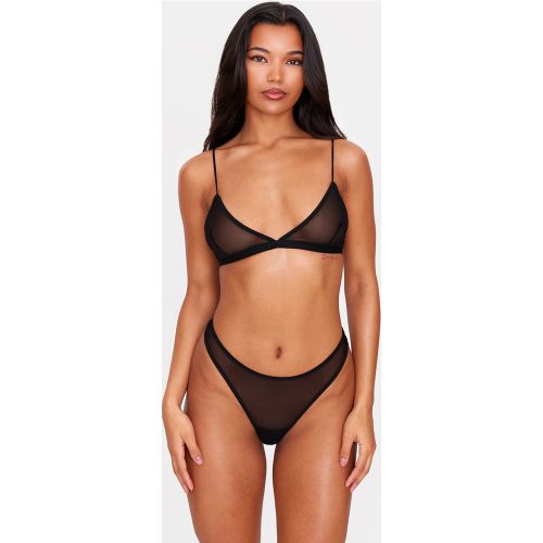 Lot de 2 Soutiens-gorge basiques triangles en mesh blanc/noir - PrettyLittleThing - Modalova