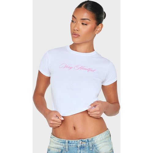 T-shirt ajusté imprimé "Vey Mindful" - PrettyLittleThing - Modalova